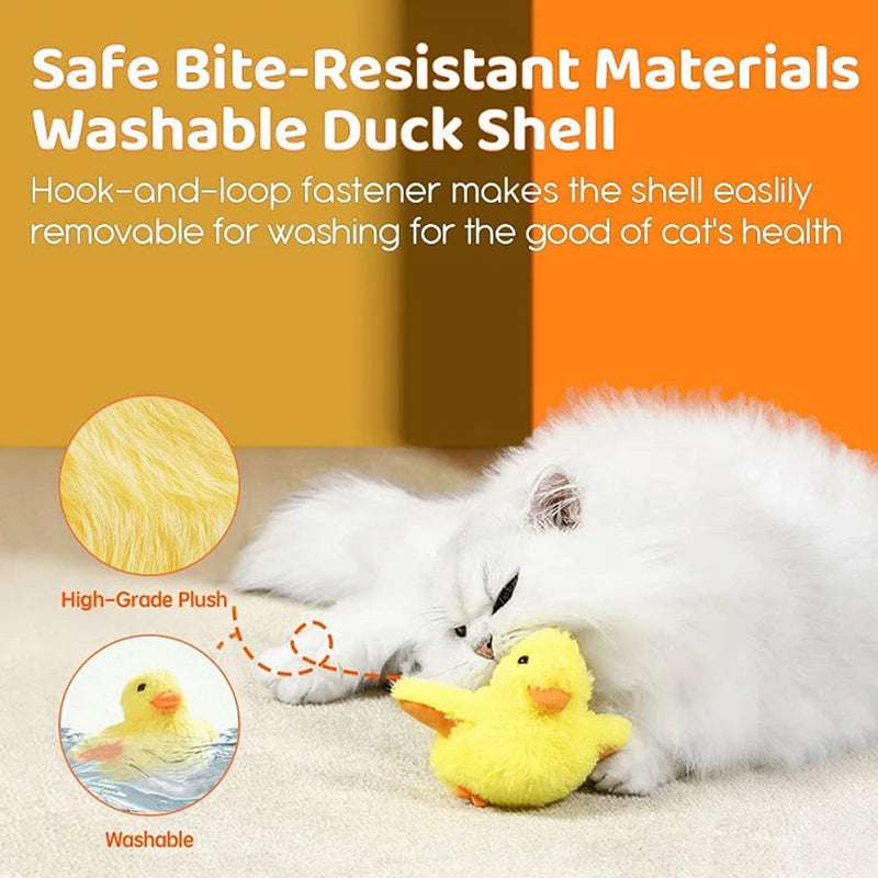 Flapping Duck Cat Toy – Interactive Electric Plush Bird with Vibration Sensor for Kittens