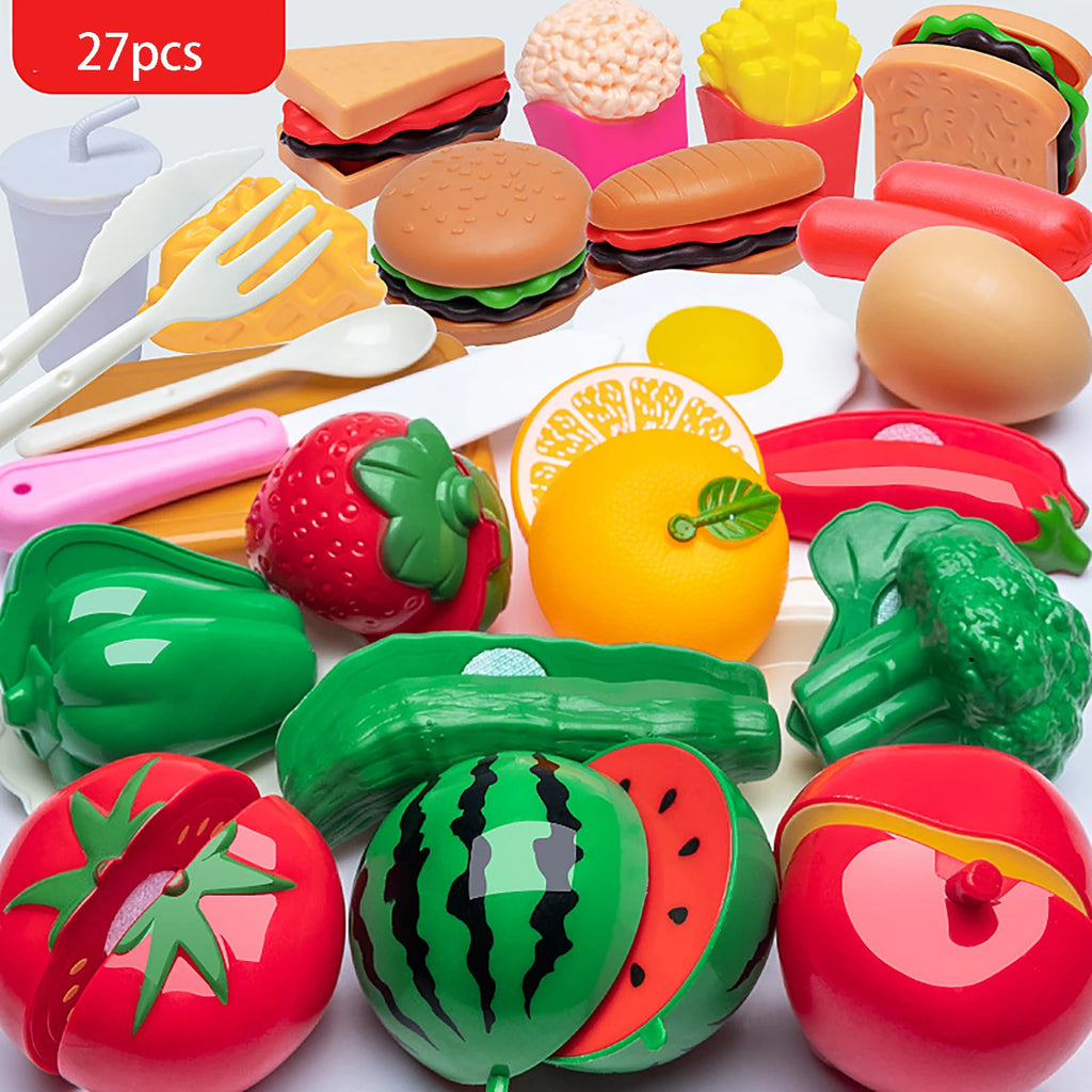Children's play at home toys, fruits and vegetables, joyful and educational simulation kitchen toys for boys and girls