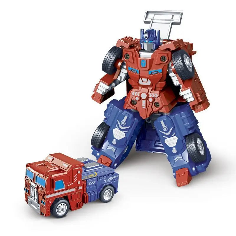 Children's transformable car toys, baby truck, mecha, robot, Police officer model, educational boy,Children's transformable toys