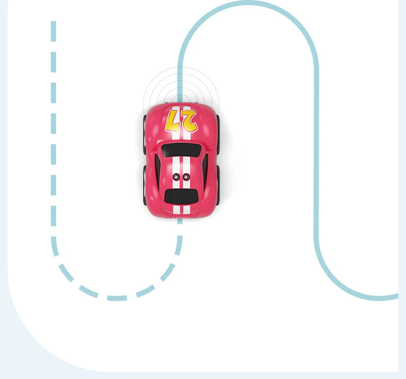 Children's Cartoon Remote Control Car with Music & Lighting Smart Induction Obstacle Avoidance RC Toy Vehicle for Kids