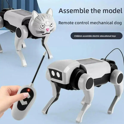 Rc Robot Children's Remote Control Mechanical Dog Toy Science Teaching Diy Assembling Model Electric Set Toys for Boys Kids Gift