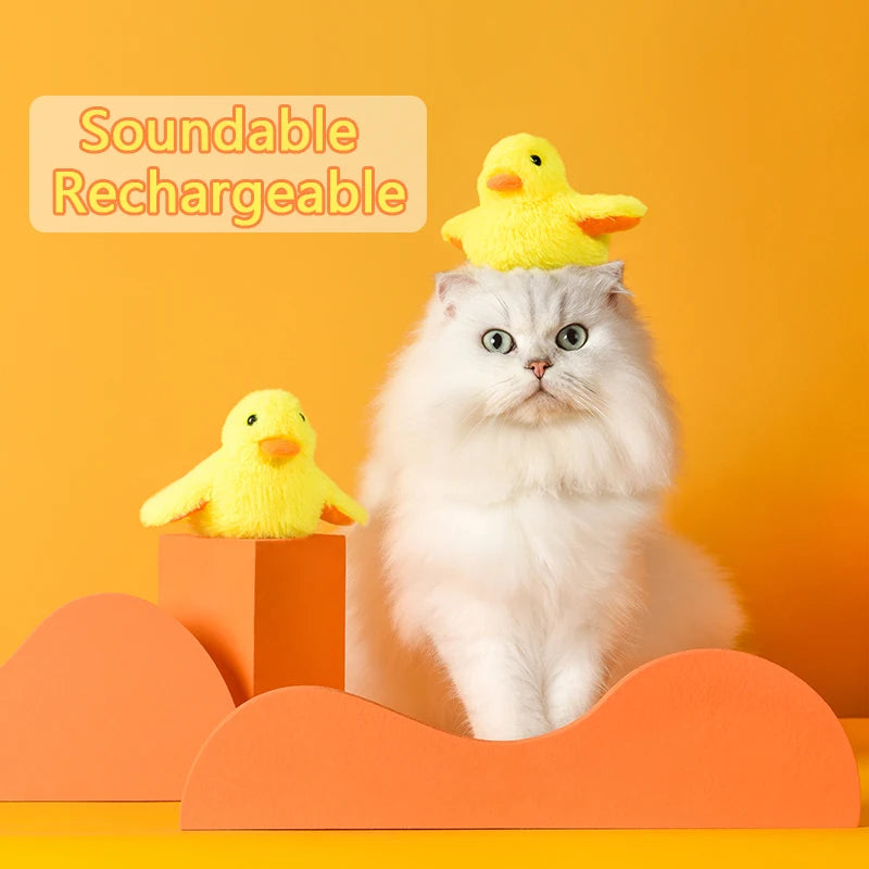 Flapping Duck Cat Toy – Interactive Electric Plush Bird with Vibration Sensor for Kittens