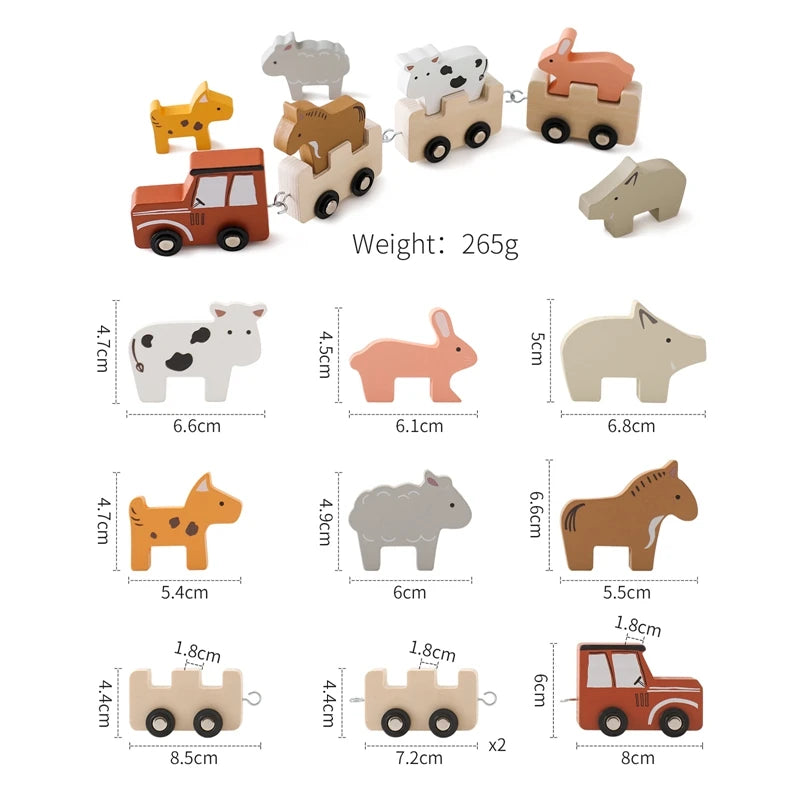 Montessori Wooden Train Toy – Baby Educational Trolley & Number Learning Gift