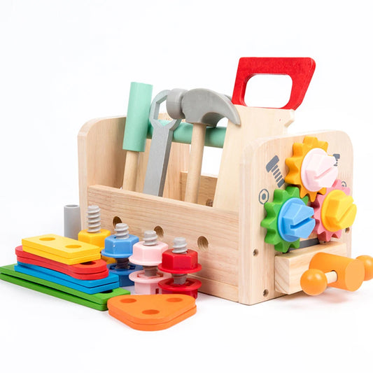 Wooden Kids Tool Bench – Montessori Construction Workbench Educational Toy for Boys Gift