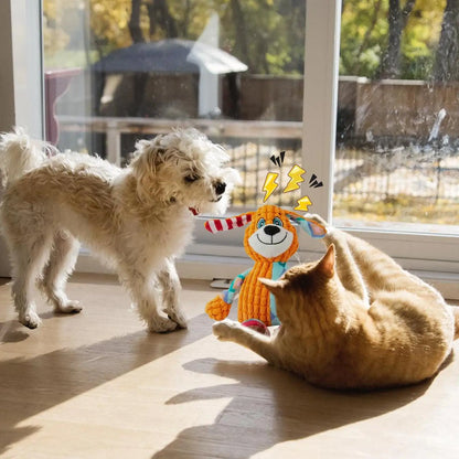 Plush Squeaky Dog Toy – Stuffed Interactive Puppy Toy for Small & Medium Dogs
