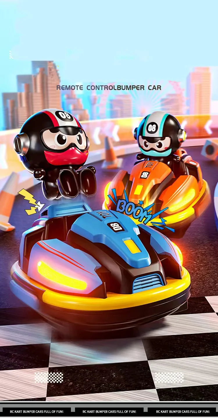 Remote control toys new 2.4 g remote control bumper car duel duel spray music racing boy Crazyracing Kartrider toys