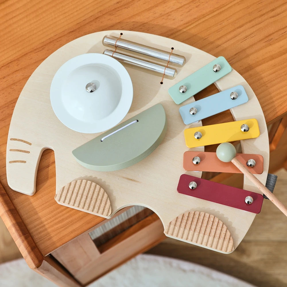 Baby Wooden Instruments Toys Educational Toys Children's Musical Toys Elephant Xylophone Newborn Birthday Gifts Music Table Toys