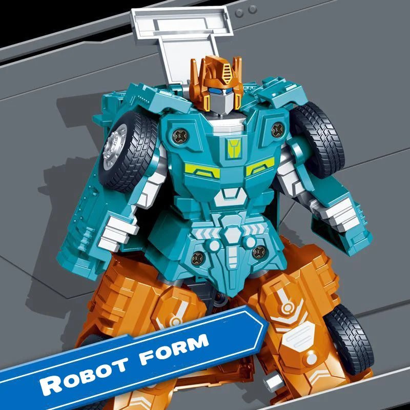 Children's transformable car toys, baby truck, mecha, robot, Police officer model, educational boy,Children's transformable toys