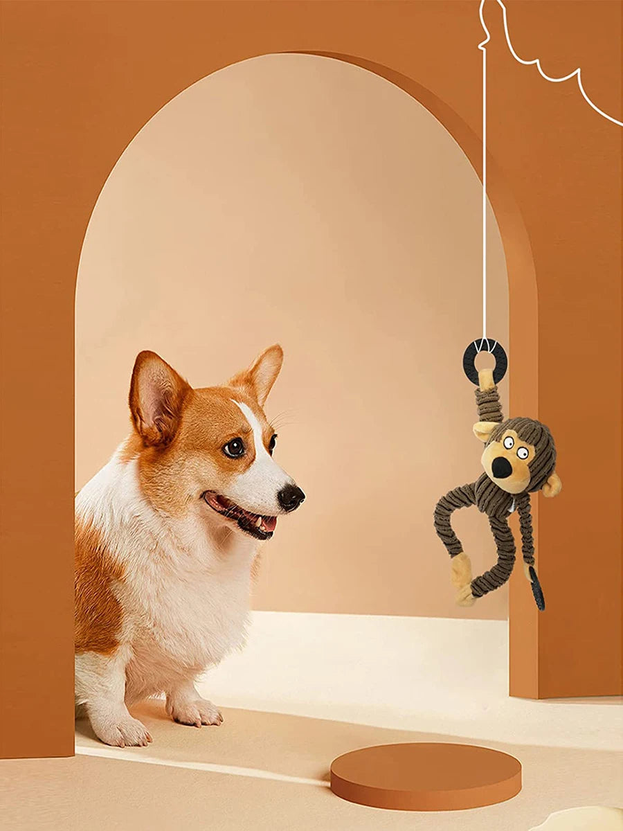 Squeaky Plush Puppy Chew Toy – Interactive Teething and Training Toy for Small Dogs
