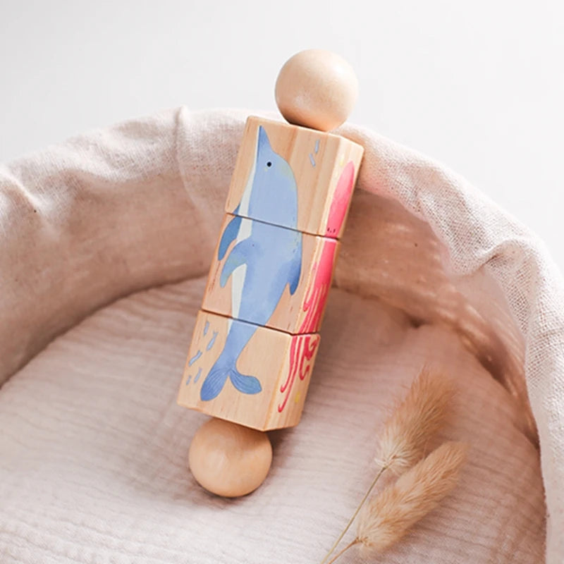 Wooden Montessori Handbell – Baby Musical Rattle & Stroller Toy, Classic Educational Gift