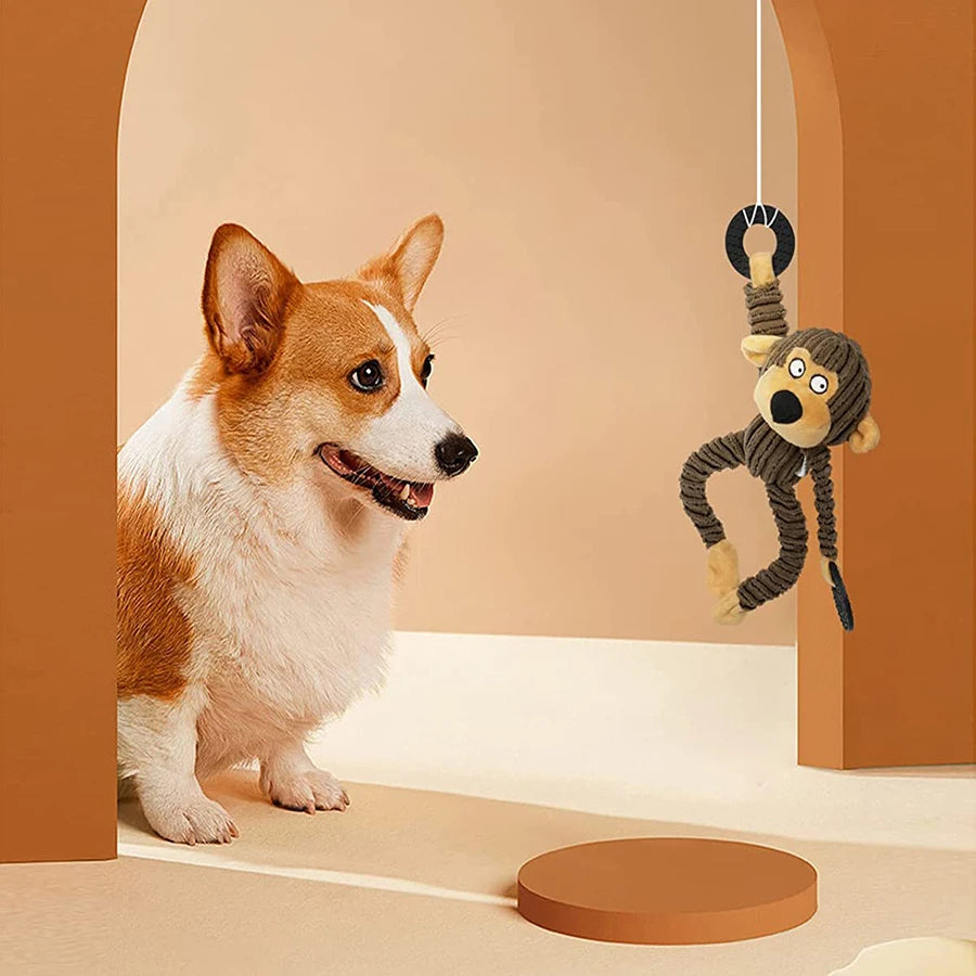 Squeaky Plush Puppy Chew Toy – Interactive Teething and Training Toy for Small Dogs