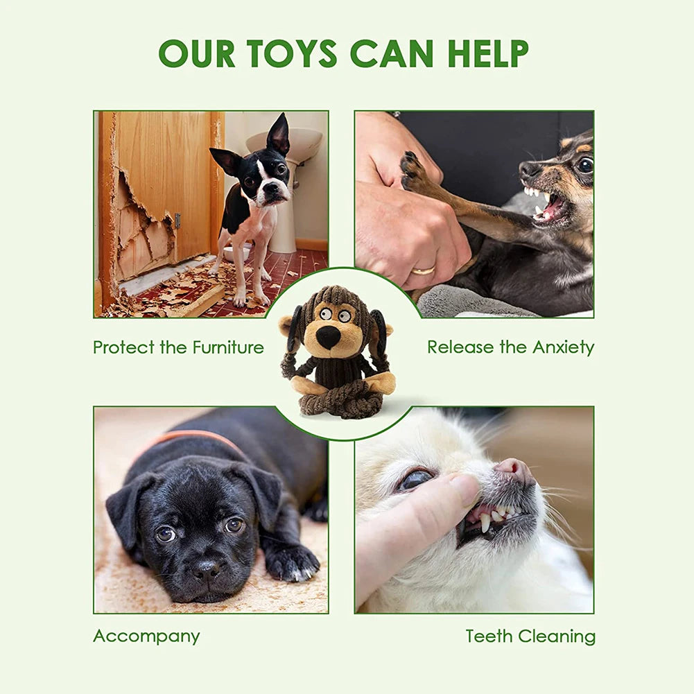 Squeaky Plush Puppy Chew Toy – Interactive Teething and Training Toy for Small Dogs