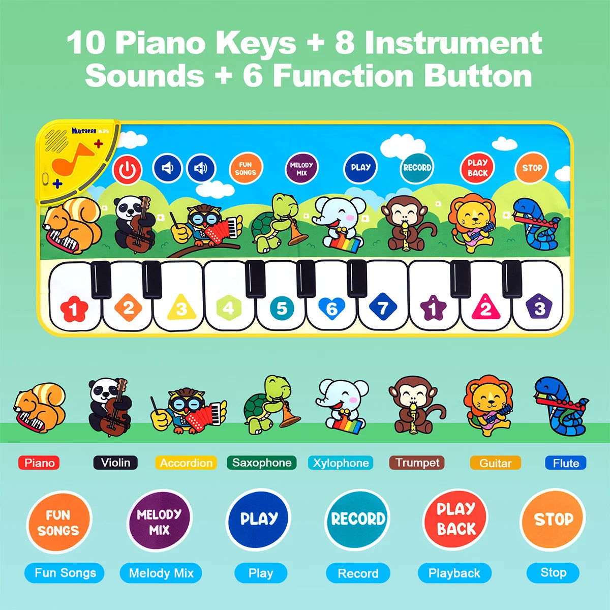 Instrument Music Toys, Piano Pads, Music Education Toys, Stimulate Children's Senses, Stimulate Children's Interest in Music