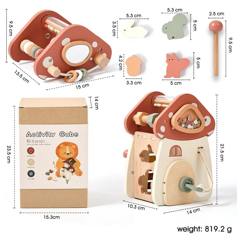 Wooden Educational Toys Baby Wooden Stacked Toy Baby Characters Pretend To Play Toy Baby Room Decoration Kid Building Block Game