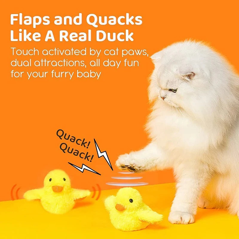 Flapping Duck Cat Toy – Interactive Electric Plush Bird with Vibration Sensor for Kittens