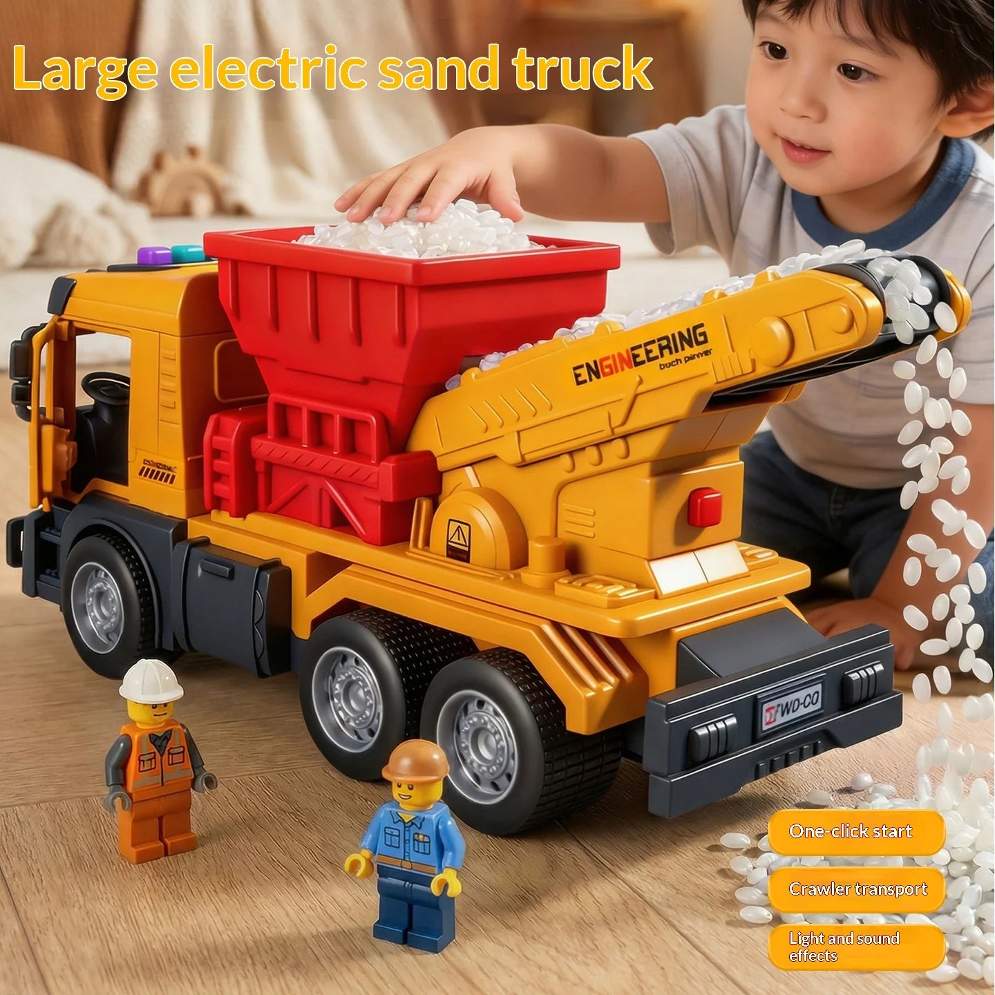 Boys' toys puzzle early education electric sound and light track sand transport vehicle engineering vehicle children's toys
