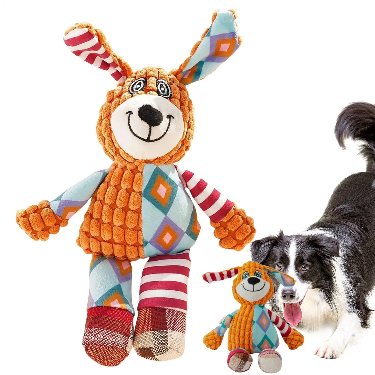 Plush Squeaky Dog Toy – Stuffed Interactive Puppy Toy for Small & Medium Dogs