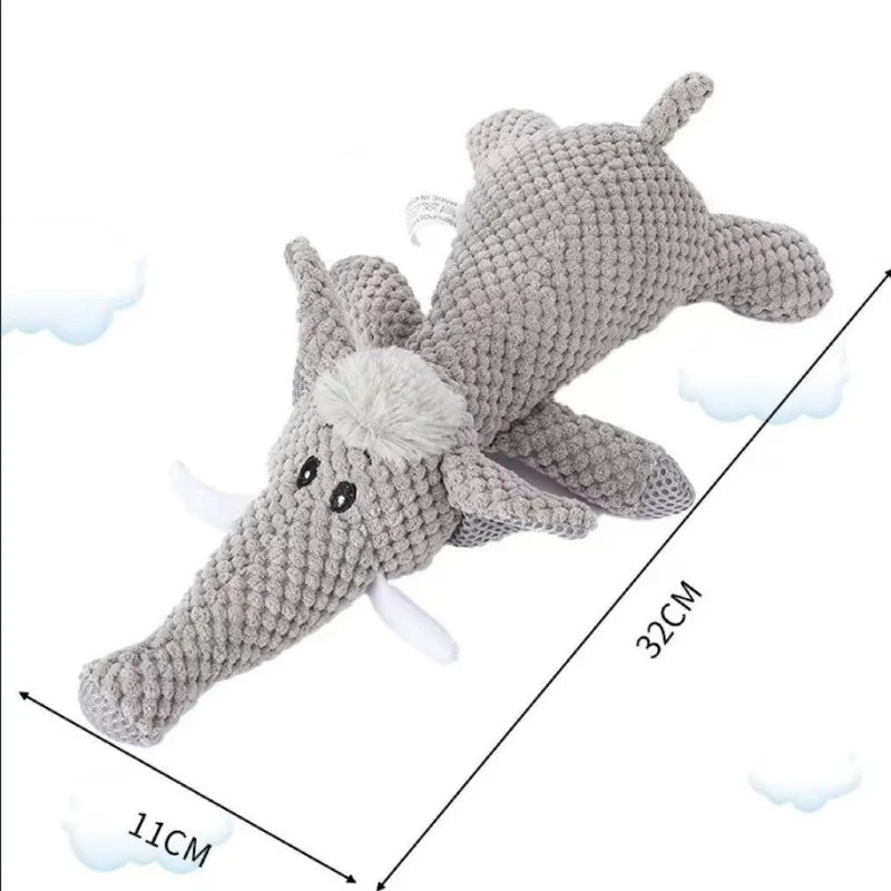 Plush squeaky pet toy for dogs featuring lions elephants and wolves - interactive training boredom relief self-play