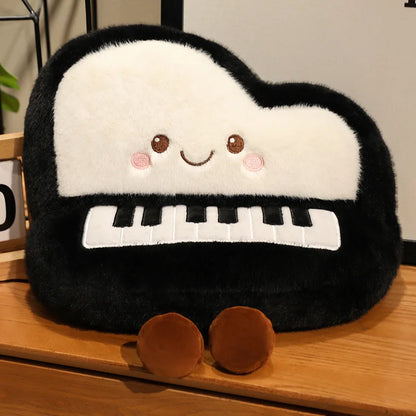 Adorable Musical Plush Toys Soft Violin Guitar Piano Round Drum Stuffed Dolls Instrument Gifts for Kids Music Lover Home Decor