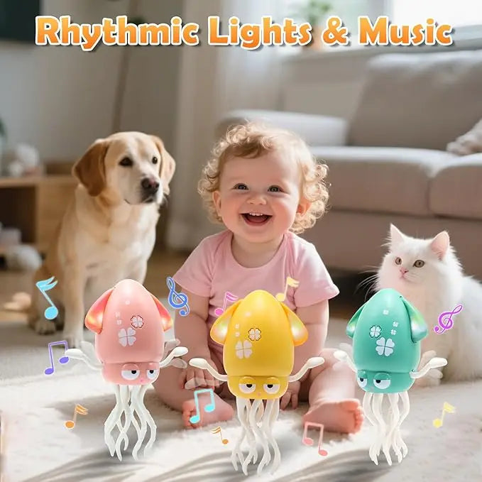 Baby kids Electronic Toys Dancing Squid Octopus Dancer Walking Crawling with Lights Music Education Toys for Children Boys Girls