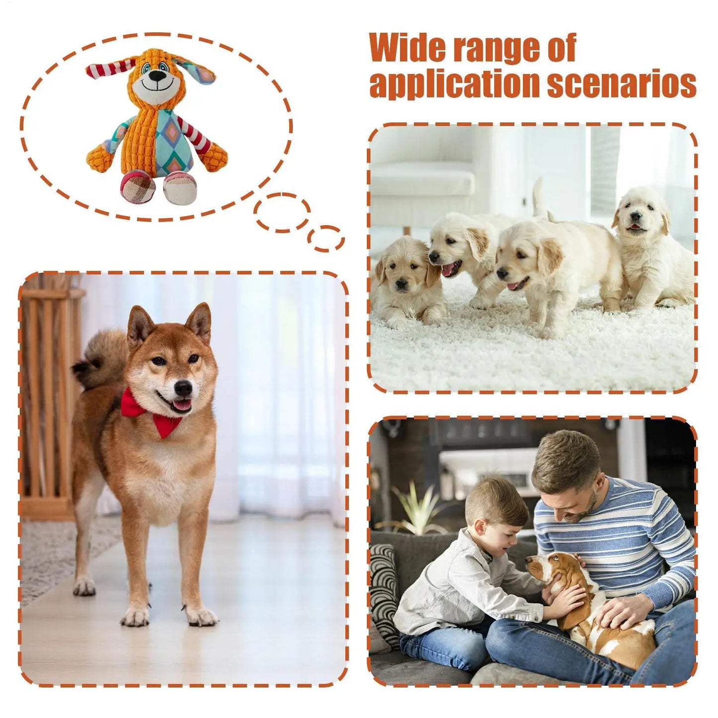 Plush Squeaky Dog Toy – Stuffed Interactive Puppy Toy for Small & Medium Dogs