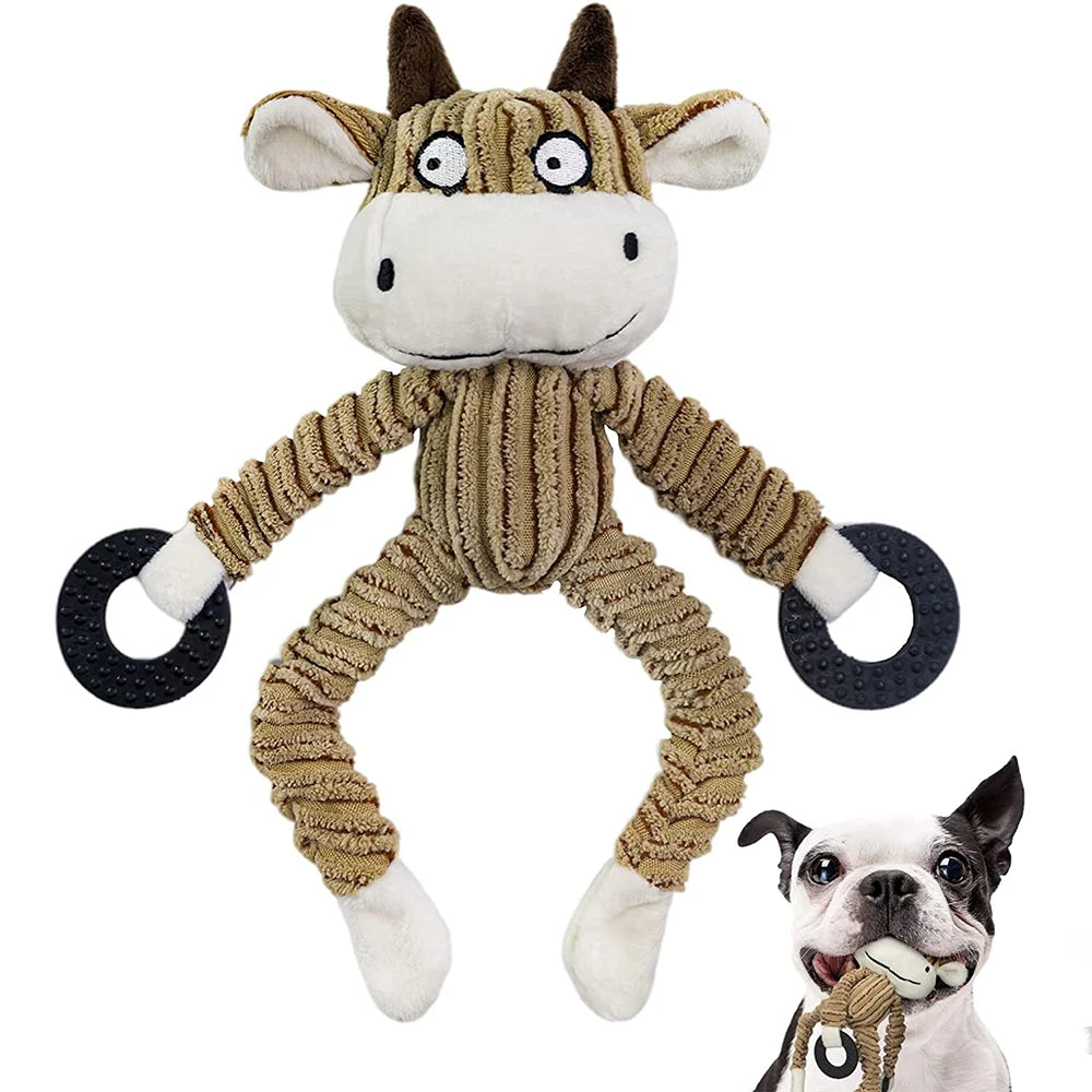 Squeaky Plush Puppy Chew Toy – Interactive Teething and Training Toy for Small Dogs