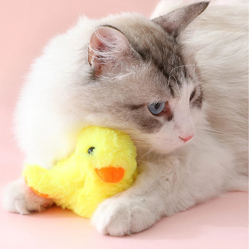 Flapping Duck Cat Toy – Interactive Electric Plush Bird with Vibration Sensor for Kittens