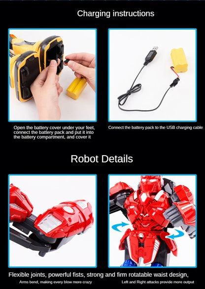 Interactive Motion Sensing Remote Control Robot Toy for Boys - Parent-Child Boxing & Fighting Simulation Remote Control Toy Game