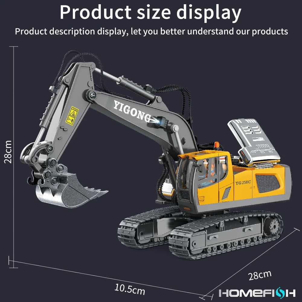 Excavator RC Car Toys Remote Control Car Toys For Boys Radio Control Excavator Dump Truck Bulldozer Electric Car Kids Toys Gift
