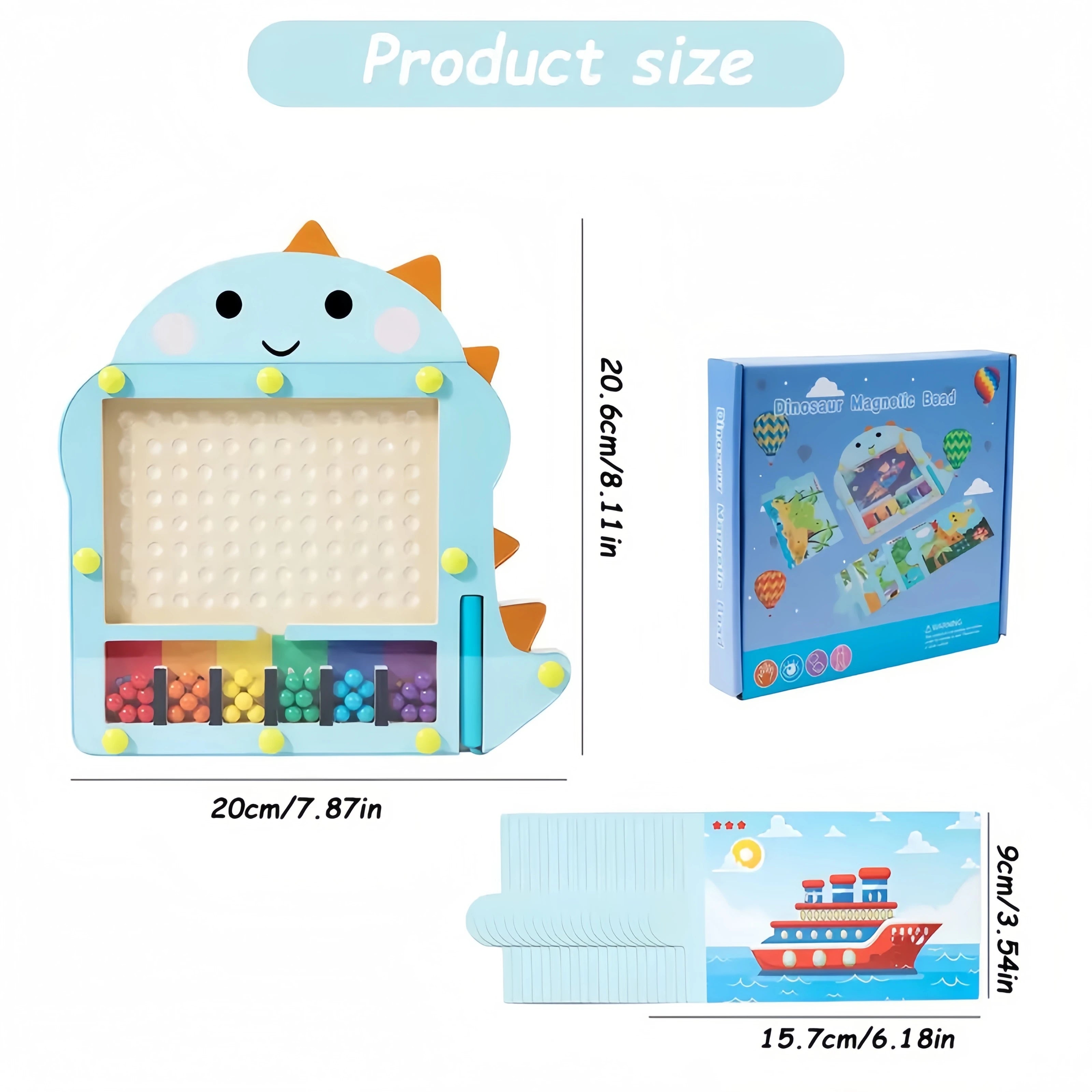 Montessori Magnetic Maze – Wooden Dinosaur Color Sorting & Early Learning Board Toy