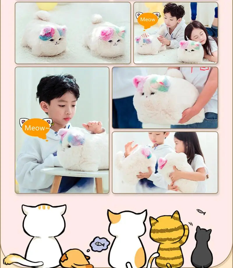 Simulation Electric Plush Toys Cute Cat Dog Interactive Kids Huggy Pets Speak Electronic Accompanied Toy Children Gifts Birthday