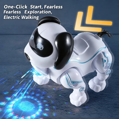 Cute Toy Dog With Cool Features: Bright Projection Lights, Lovely Sound Effects, Flexible Crawling Movement—Brings Joy To Kids,