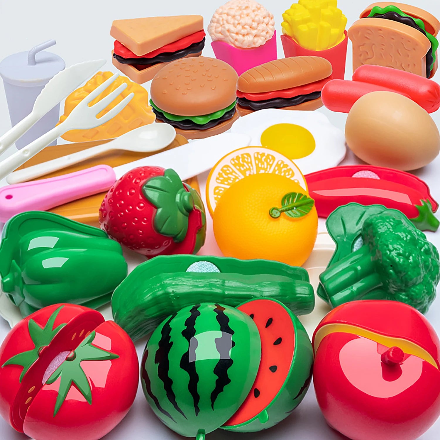 Children's play at home toys, fruits and vegetables, joyful and educational simulation kitchen toys for boys and girls