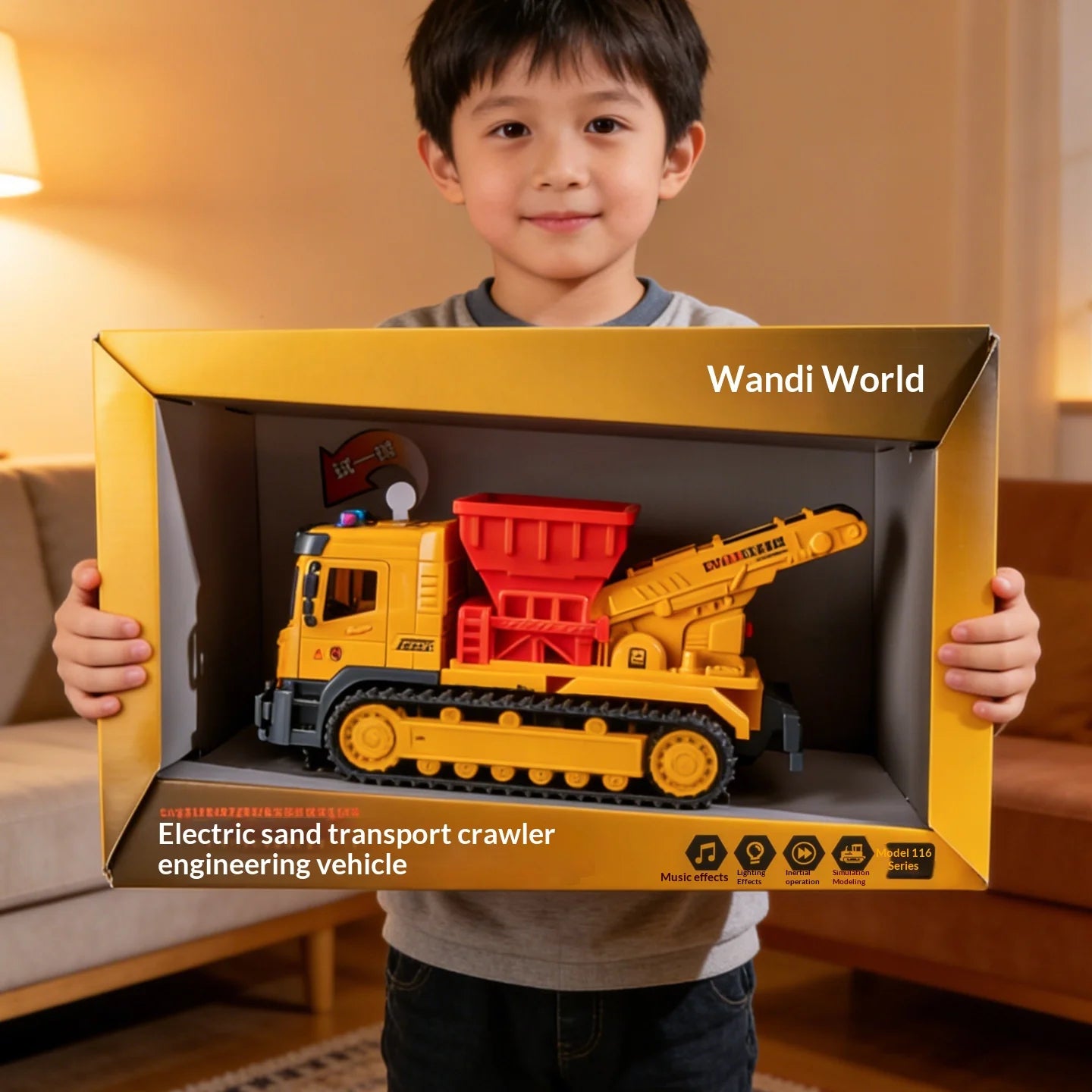 Boys' toys puzzle early education electric sound and light track sand transport vehicle engineering vehicle children's toys