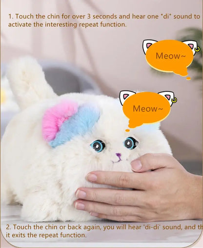 Simulation Electric Plush Toys Cute Cat Dog Interactive Kids Huggy Pets Speak Electronic Accompanied Toy Children Gifts Birthday