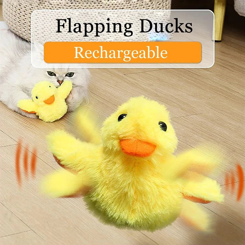 Flapping Duck Cat Toy – Interactive Electric Plush Bird with Vibration Sensor for Kittens