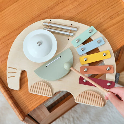 Baby Wooden Instruments Toys Educational Toys Children's Musical Toys Elephant Xylophone Newborn Birthday Gifts Music Table Toys
