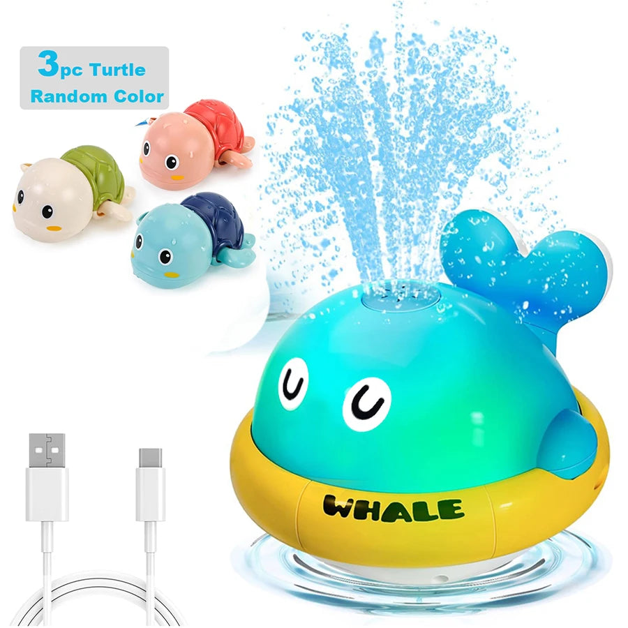 Light Up Whale Sprinkler – Baby Bath & Pool Water Fountain Toy for Toddlers
