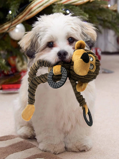 Squeaky Plush Puppy Chew Toy – Interactive Teething and Training Toy for Small Dogs