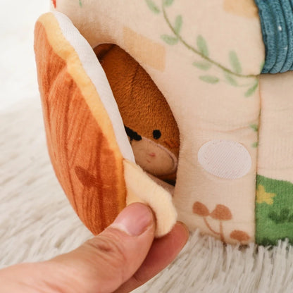 Plush Animal Montessori Simulation Farm House Set Baby Toys Sensory Fine Motor Development Educational Play For Kid House
