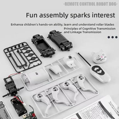 Rc Robot Children's Remote Control Mechanical Dog Toy Science Teaching Diy Assembling Model Electric Set Toys for Boys Kids Gift
