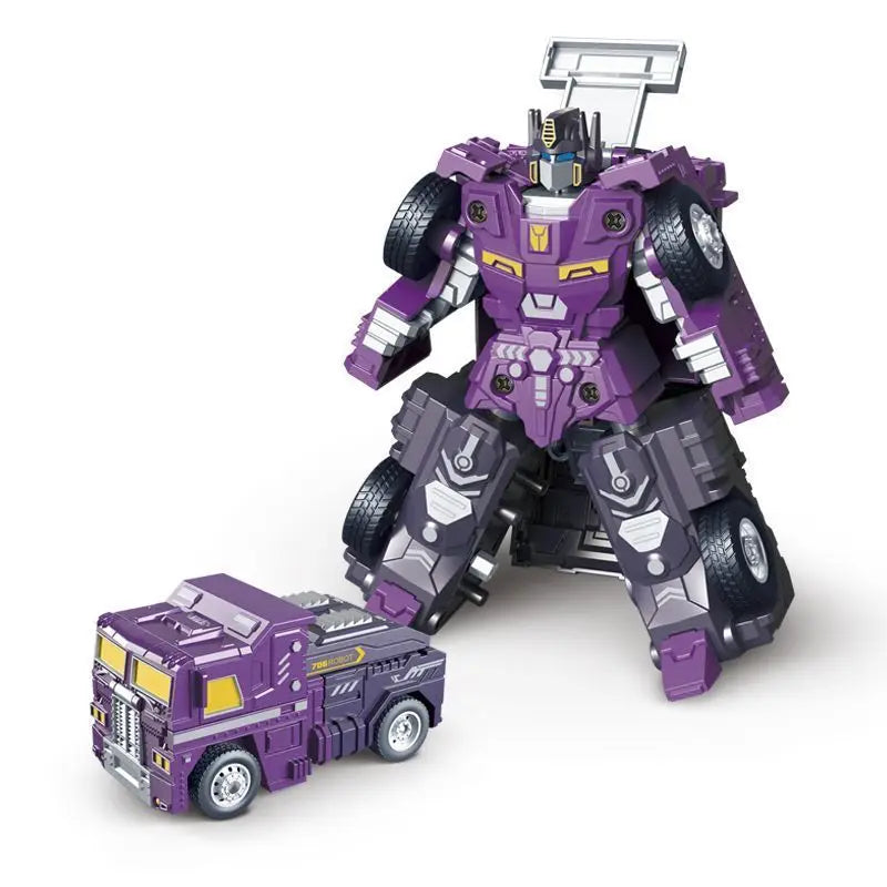 Children's transformable car toys, baby truck, mecha, robot, Police officer model, educational boy,Children's transformable toys
