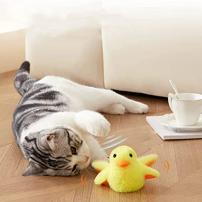 Flapping Duck Cat Toy – Interactive Electric Plush Bird with Vibration Sensor for Kittens