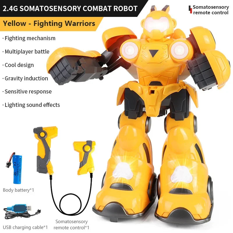 Interactive Motion Sensing Remote Control Robot Toy for Boys - Parent-Child Boxing & Fighting Simulation Remote Control Toy Game