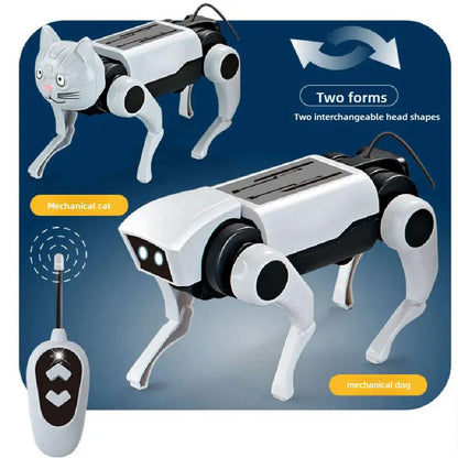Rc Robot Children's Remote Control Mechanical Dog Toy Science Teaching Diy Assembling Model Electric Set Toys for Boys Kids Gift