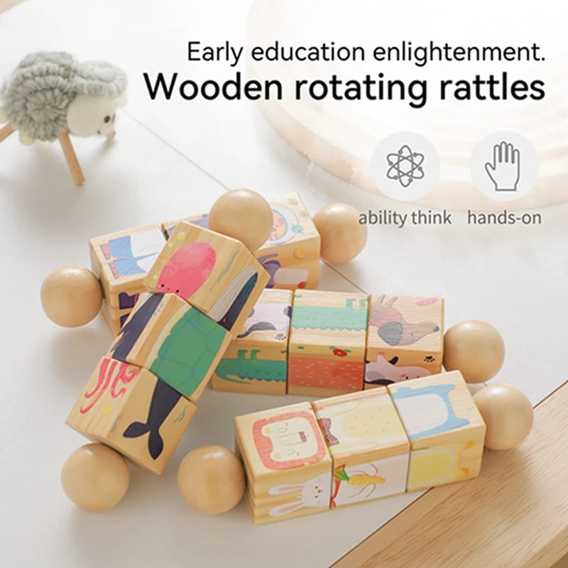 Wooden Montessori Handbell – Baby Musical Rattle & Stroller Toy, Classic Educational Gift
