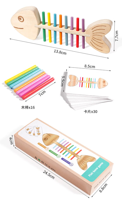 Montessori Color Matching Sensory Toys Wooden Balance Stick Fine Training Game Puzzle Toy For Boys Girls Birthday  Gift