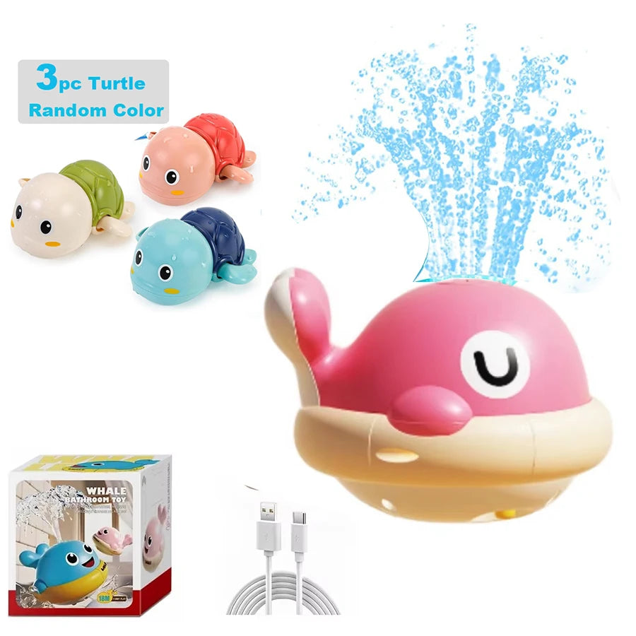 Light Up Whale Sprinkler – Baby Bath & Pool Water Fountain Toy for Toddlers