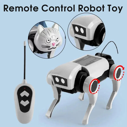 Rc Robot Children's Remote Control Mechanical Dog Toy Science Teaching Diy Assembling Model Electric Set Toys for Boys Kids Gift