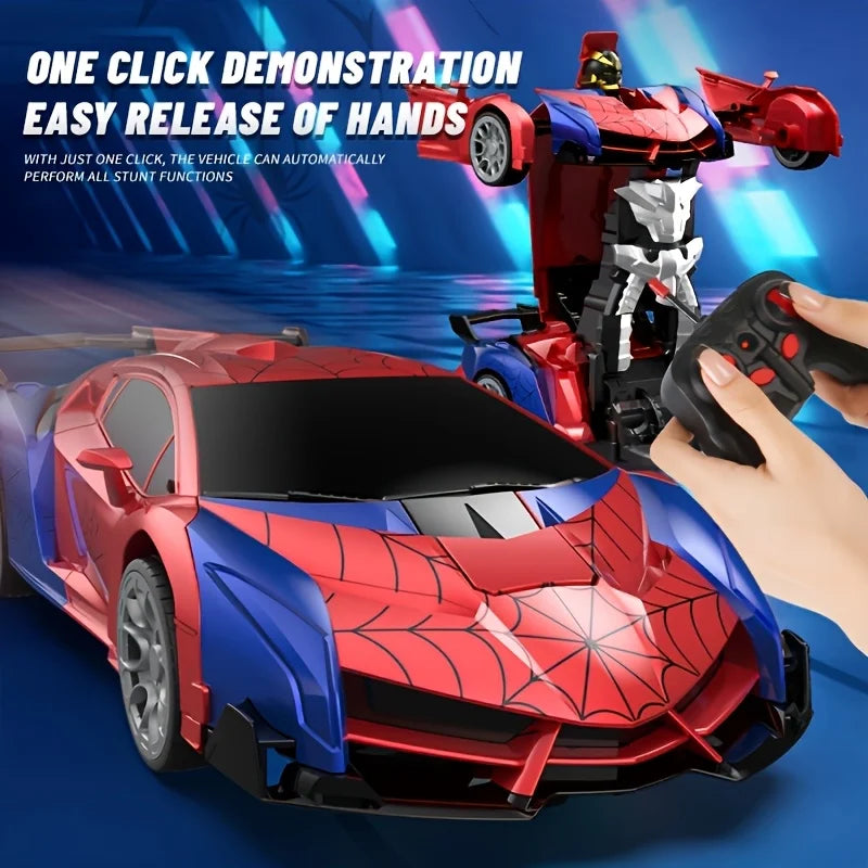 1pc Convertible Remote Control Car Robot、Remote Control Car Toy、One-click Transformation、360°Spin Drift，Suitable 3 Toys for chil